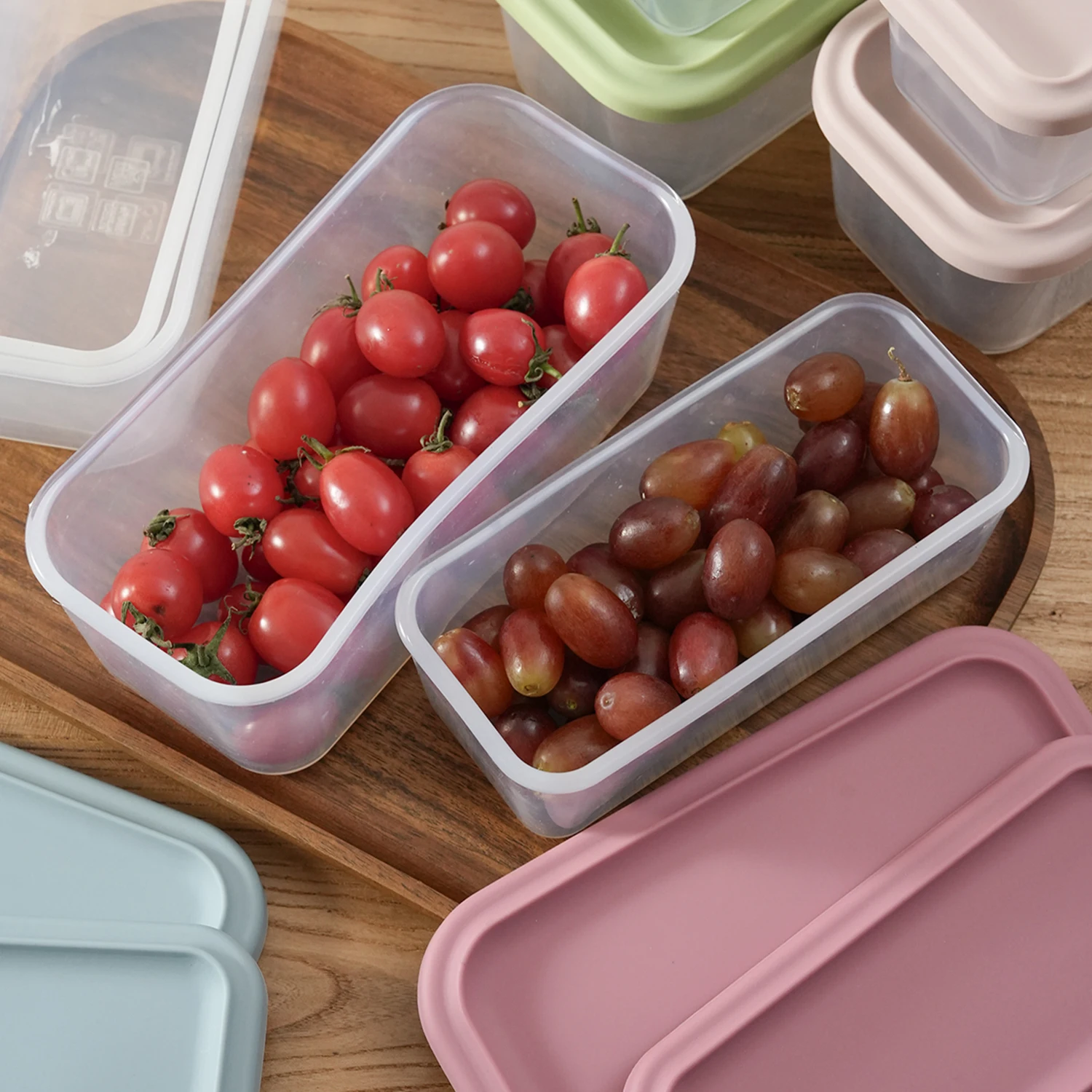 Color Kids 2PCS Baby Silicone Tableware Set Rectangular Lunch Box Kids Solid Food Storage Container Toddler Feeding Bento Boxes