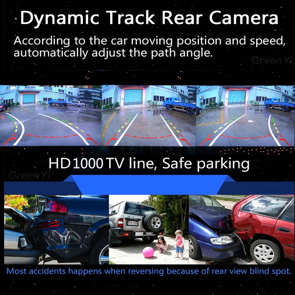 Car Rear View Camera Parking Reverse Backup Dynamic Track CCD HD Color for Ford Focus 2 Sedan C-Max C Max Mondeo
