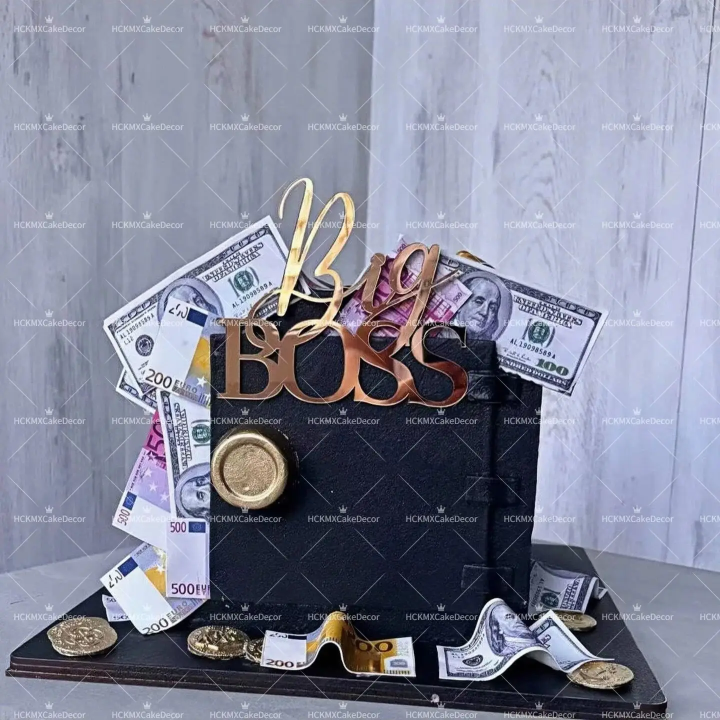 3pcs/6pcs Gold Acrylic Boss Happy Birthday Cake Topper Big Boss Cake Decorations for Boss Birthday Party Supplies - view 2