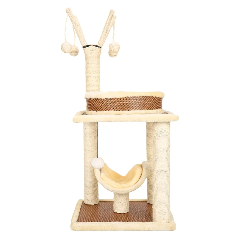 

Wholesale Interactive Round Cat Scratch Board Cat Climbing Frame Cat Scratcher Tree Tower with Wholesale Price