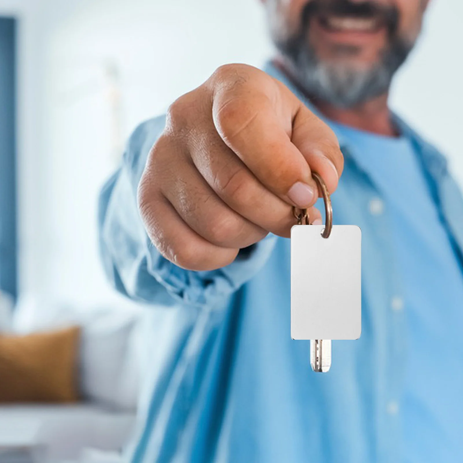 

25pcs Mirror Polished Stainless Steel Keychain Rectangle Engraving Tags Durable Flat Metal Pendant Charm Jewelry Craft Stamp Diy