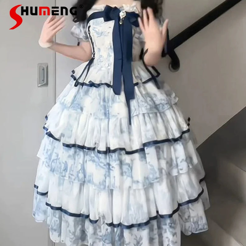 

Japanese Y2k Lolita Elegant Boned Rojita Dress Sweet Princess Gown Birthday Formal Evening Party Midi Dresses For Young Women