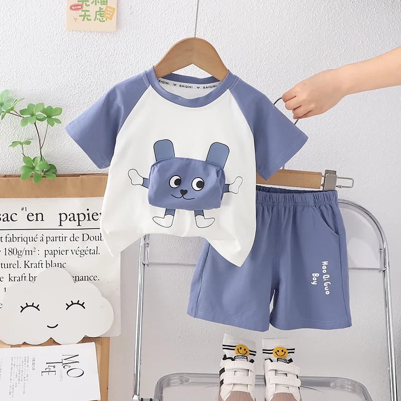 

Kids Set 2024 New Summer Baby Boy Clothes Luxury Designer Cartoon Short Sleeve T-shirts and Shorts Two Piece Infant Boys Outfit