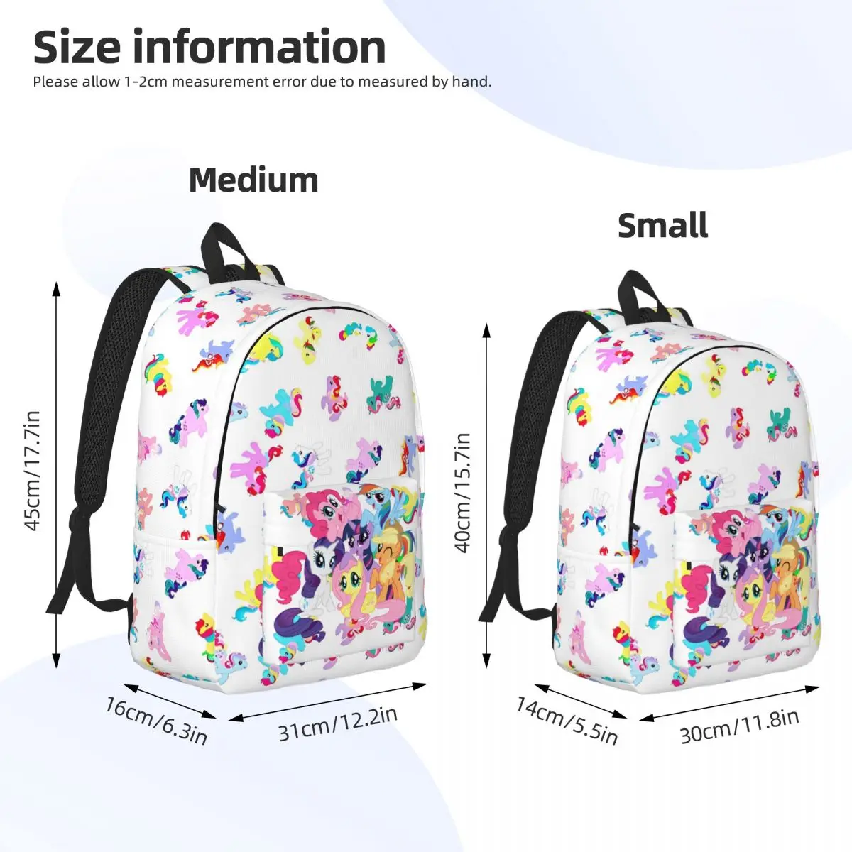 Ponies-Sac à dos de dessin animé Kawaii pour garçons et filles, cartable d'école pour enfants, sac à dos en toile pour la maternelle, sac primaire léger