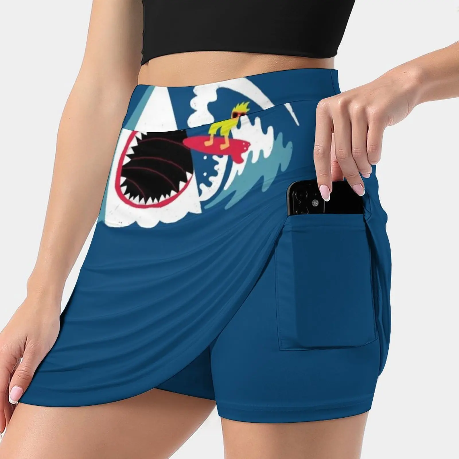 Surf'S Up Skirts Woman Fashion 2022 Pant Skirt Mini Skirts Office Short Skirt Shark Surfer Jaws Wave Surf Surfing Sea Ocean