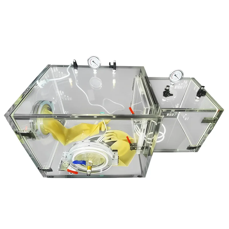 Vacuum compartment acrylic laboratory, simple operation box anaerobic glove box
