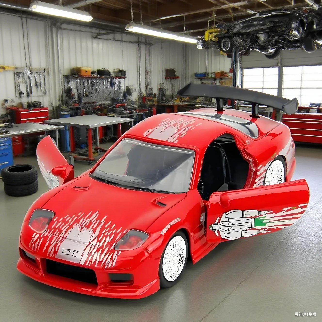 

JADA 1:32 Fast & Furious Doms Mazda RX7 Alloy Car Diecasts & Toy Vehicles Car Model Miniature Scale Model Car For Children