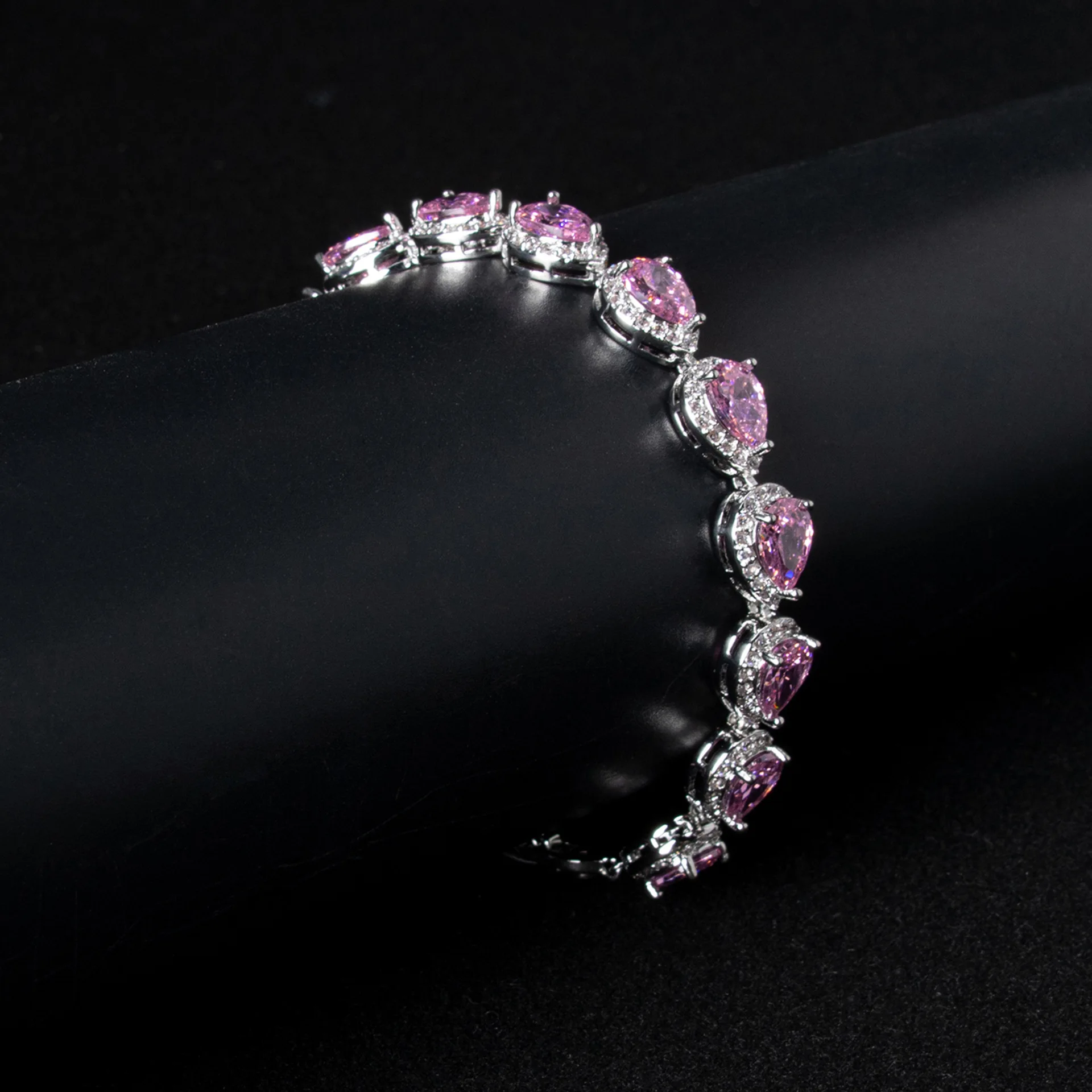 HIBRIDE Light Luxury Gentle Jewellery Multicolour Teardrop Bracelet Women's Dress Set Gift Daily Party Banquet Wedding B17