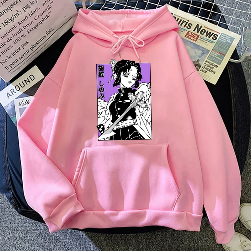 Women\'S Fashion Hoodies Anime Kochou Shinobu Printing Sweatshirt Unisex Long Sleeve Casual Tops