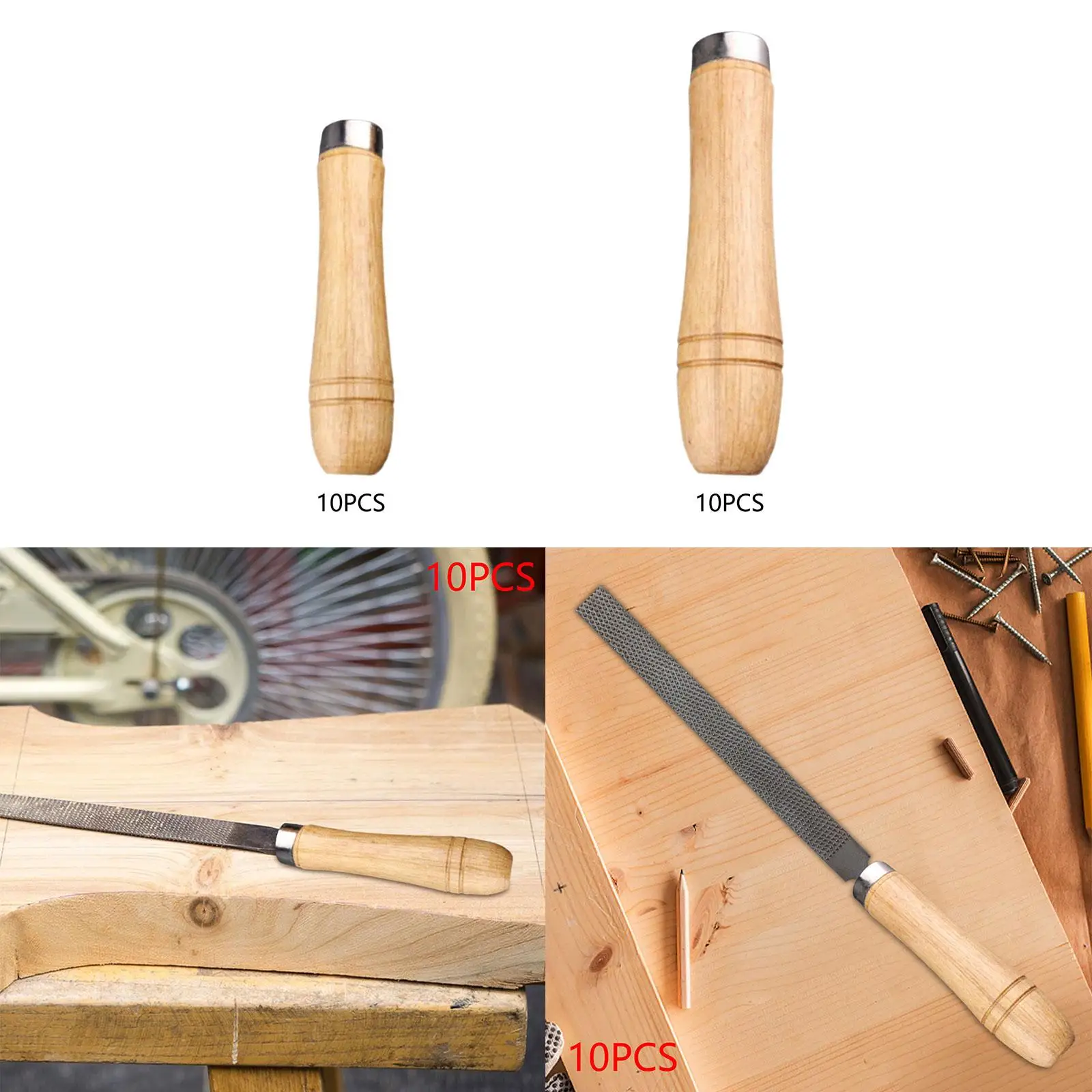 10 szt. Drewniany uchwyt pilnika DIY narzędzia ręczne uchwyty do śrubokrętów Craft Rasp do drewna