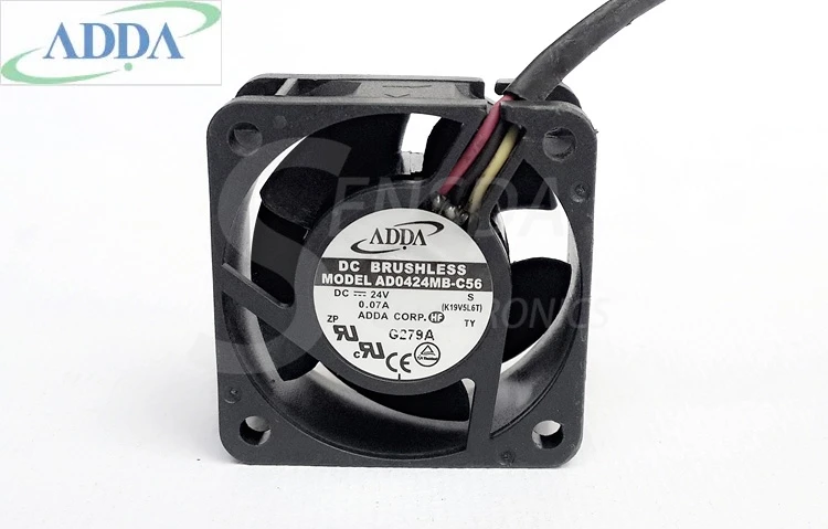 

Wholesale FOR ADDA 4020 AD0424MB-C56 40mm 4cm DC 24V 0.07A 3Wire server inverter axial cooler blower Cooling Fans