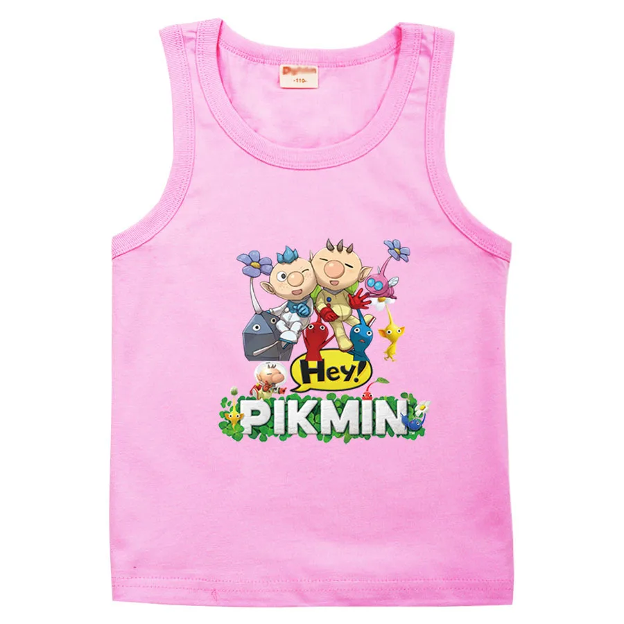 

2024 Newest Game Pikmin 4 T Shirt Kids Summer Clothes Children's Casual T-shirt Baby Girls Boys Cotton Sleeveless Vest Tops