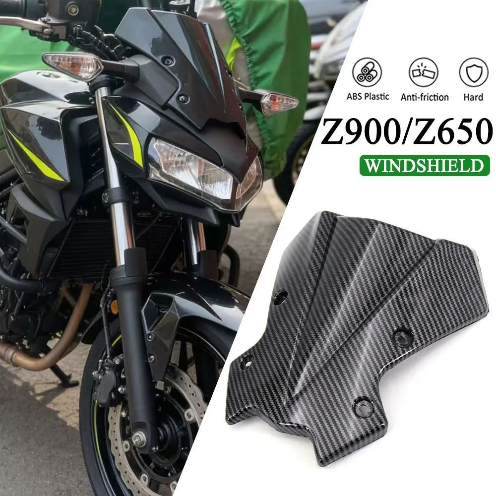 

New Motorcycle Carbon Fiber Sports Windshield Windscreen Air Wind Deflector Screen Visor For KAWASAKI Z900 Z650 Z 650 Z 900 2020