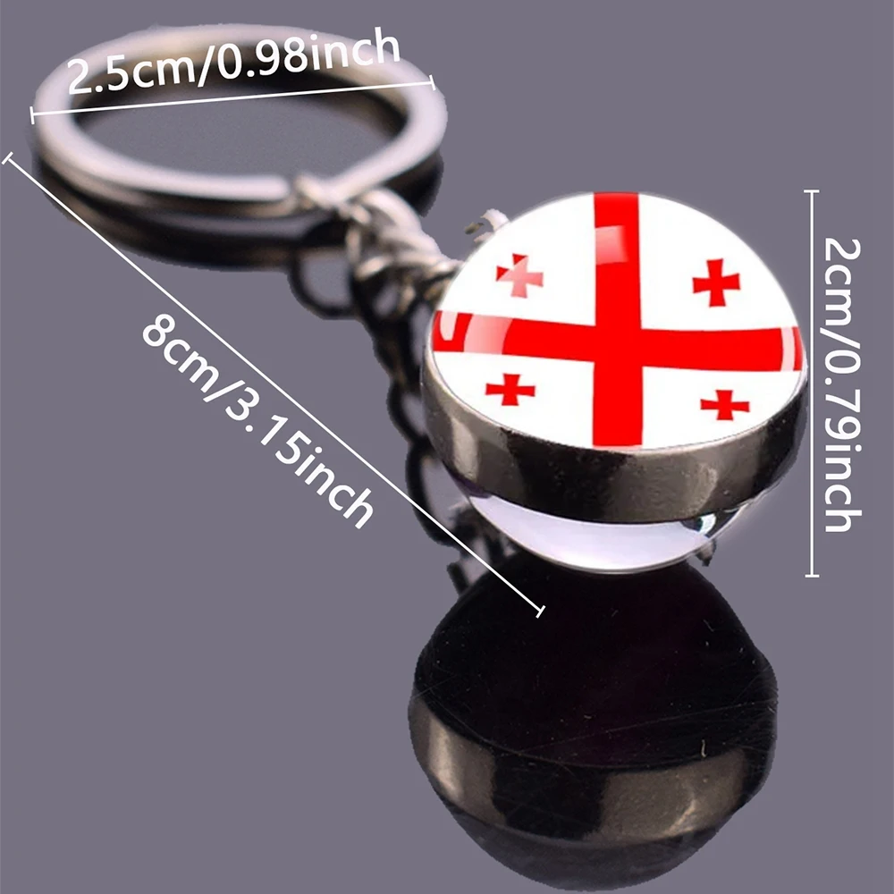 Middle East Flag Keychain Palestine Saudi Arabia Qatar United Arab Emirates Iraq Flag Keychain Glass Ball Pendant Car Keychain