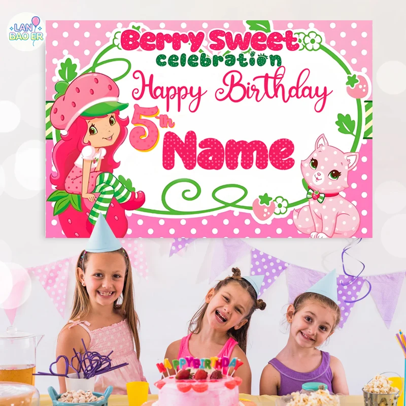Rosita Fresita Birthday Girl Backdrop Decorations Girls Background Party Kids Birthday Banner Custom Name Photography 5th 6th