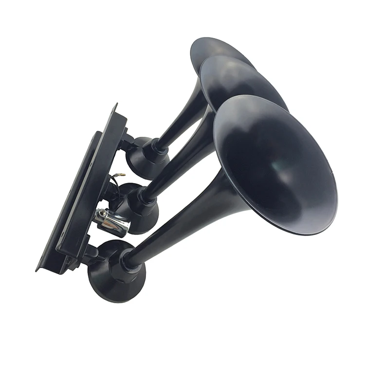 12 V/24 V Marine ทรัมเป็ตฮอร์นไฟฟ้า 3 ไฟฟ้า Zine-โลหะผสมที่มีประสิทธิภาพเรือสามท่อ Horn Air Horn Triple