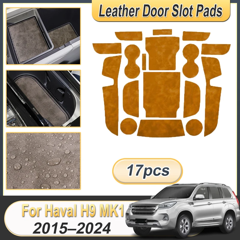 

Leather Coaster For Great Wall Haval H9 2015–2024 2018 2019 MK1 Dust-proof Anti-Slip Cup Mat Door Slot Pad Interior Accessories
