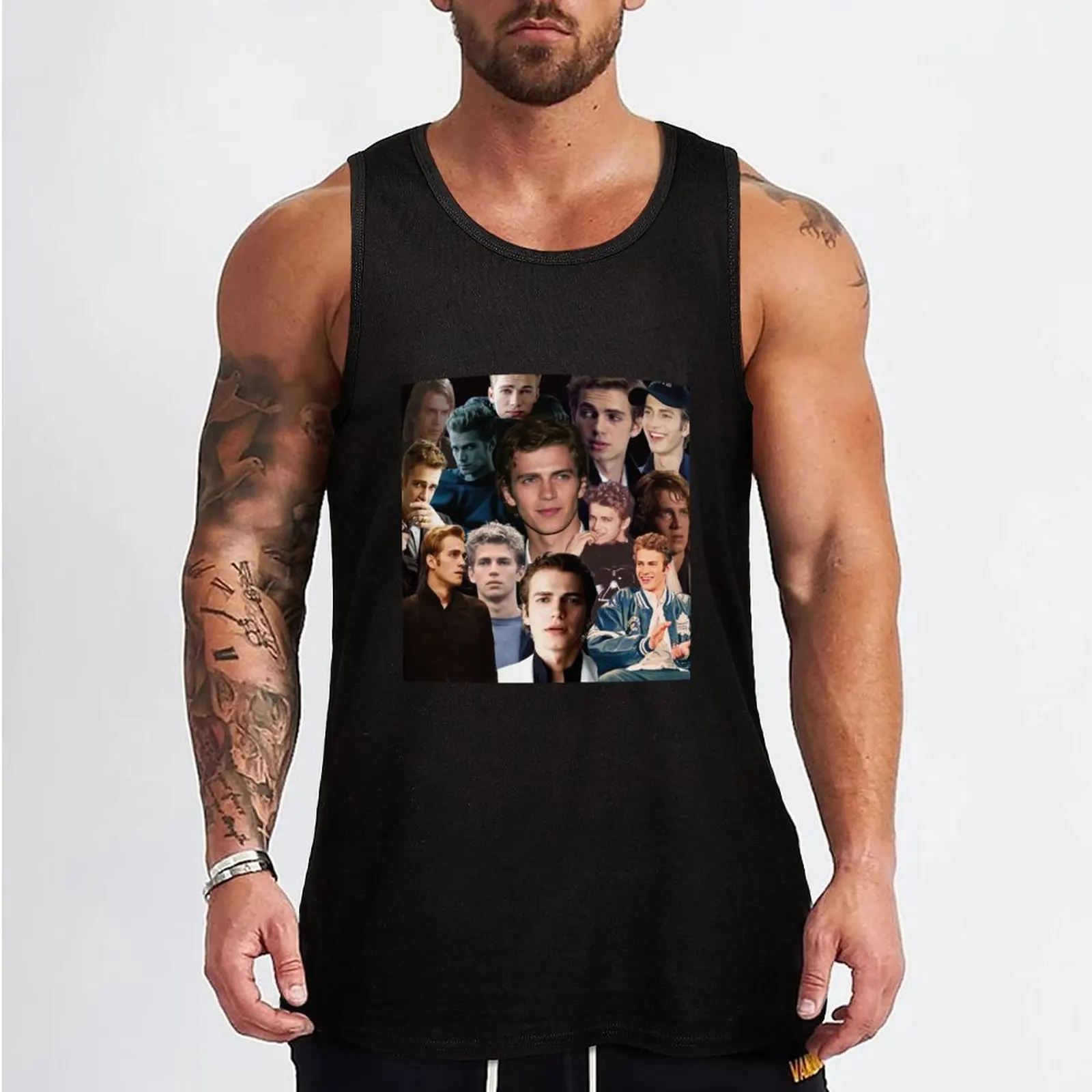 Hayden Christensen Hot Collage Tank Top Men's sleeveless gym shirts T-shirt Men's gym