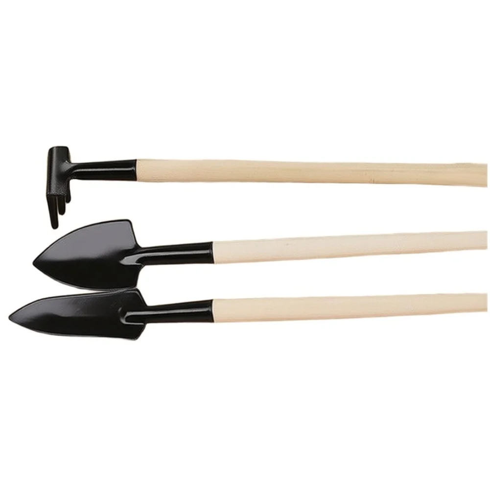 3 Pcs for mini Garden Tools Set Plant Shovel Rake for spade Kit W/ Wood Handle Metal Head For Hand Planting Tools