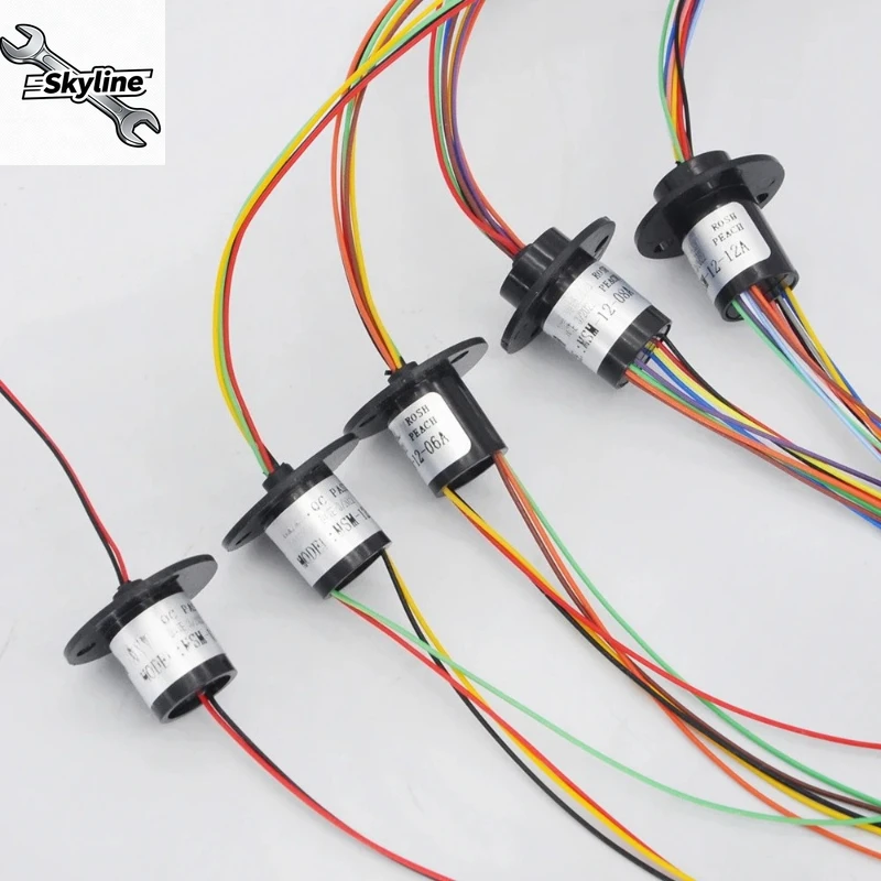 2/4//6/8/12/18 Channel Micro Rotate Slip Ring 2A Diameter 12.5mm Excavator Model DIY PTZ Gimbal Electric Collector Rings