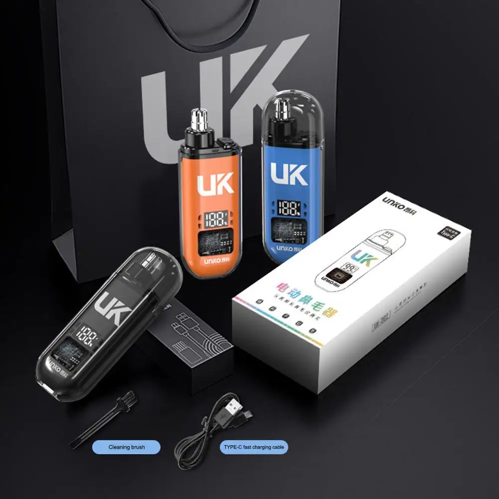 Nose Hair Trimmer Type-C Charging Rounded Arched Blade Electric Portable Men Mini Nose Hair Trimmer Face Care Kit Tools