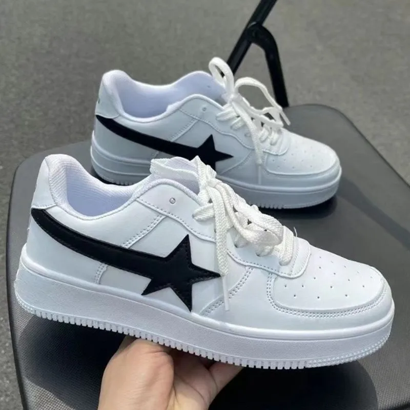 

Pop Women Casual Sneakers Personalized Skateboard Flat Shoes Fashion Women Running Shoes Female Tennis Trainers White Walking Sh