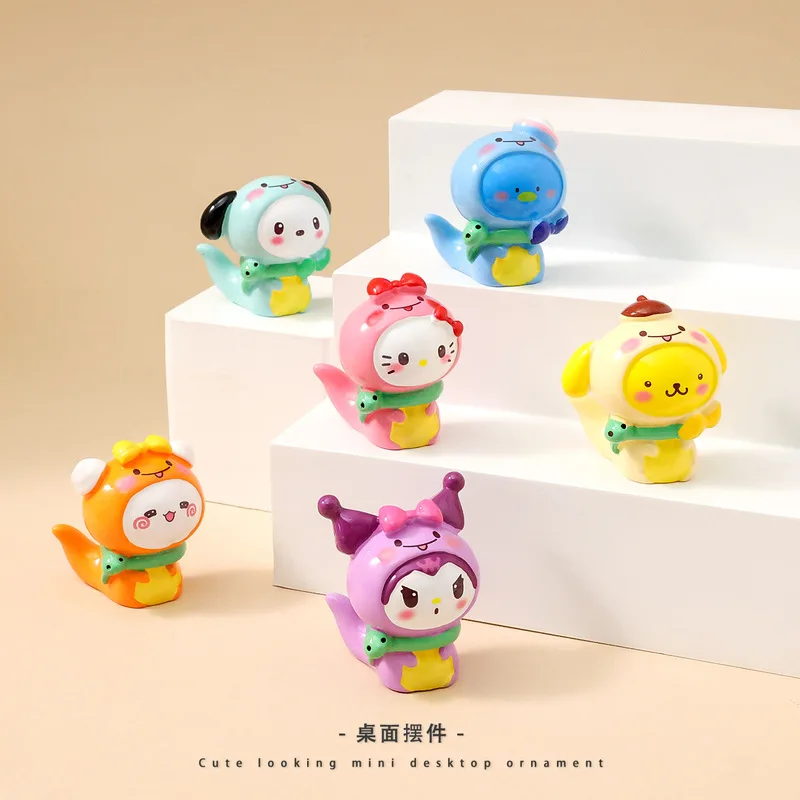 Sanrio My Melody Snake Scatola cieca per particelle carine Pezzo di visualizzazione Melody Tie Simpatico regalo per bambola a mano da tavolo Figure decorative Kawaii