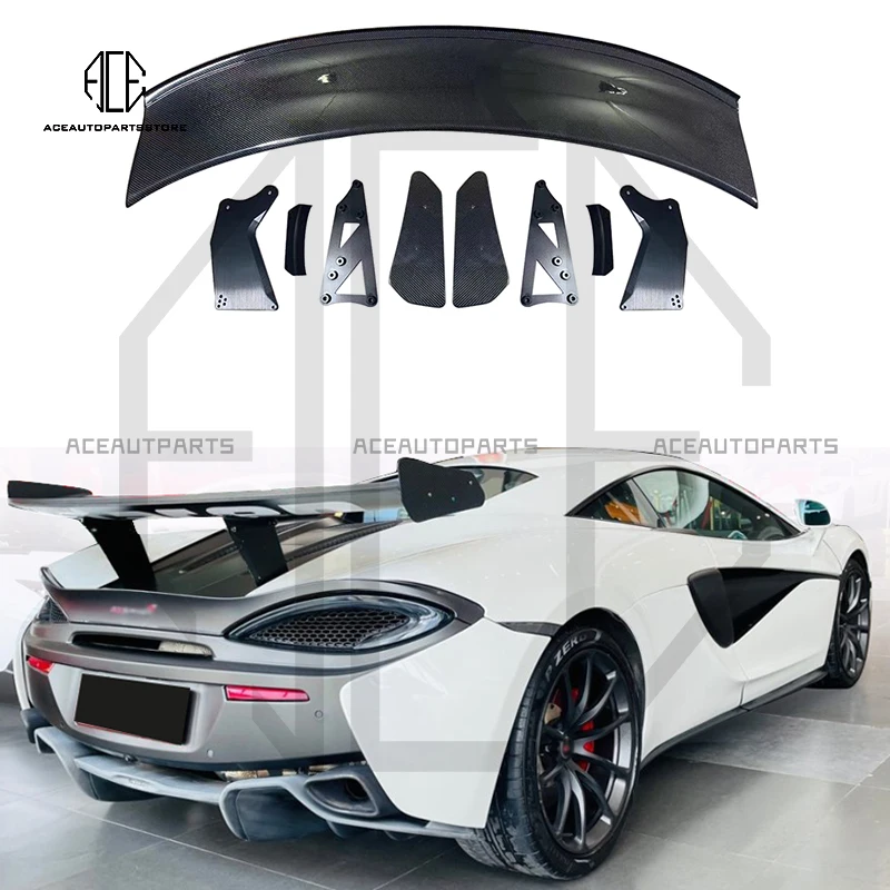 For Mclaren 540c 570s 570GT Dry Carbon Fiber Gt4 Style Fixed Wing High Tail Rear Spoiler Body Kit