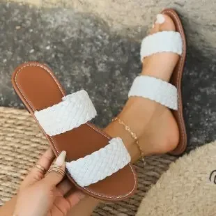 

Fashionable Women Summer Sandals 2025 Lightweight Comfortable Boho Chic Slides for Beach Walking