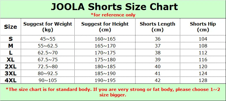 JOOLA 655S Table Tennis Shorts for Men / Women Ping Pong Clothes Sportswear Training Shorts