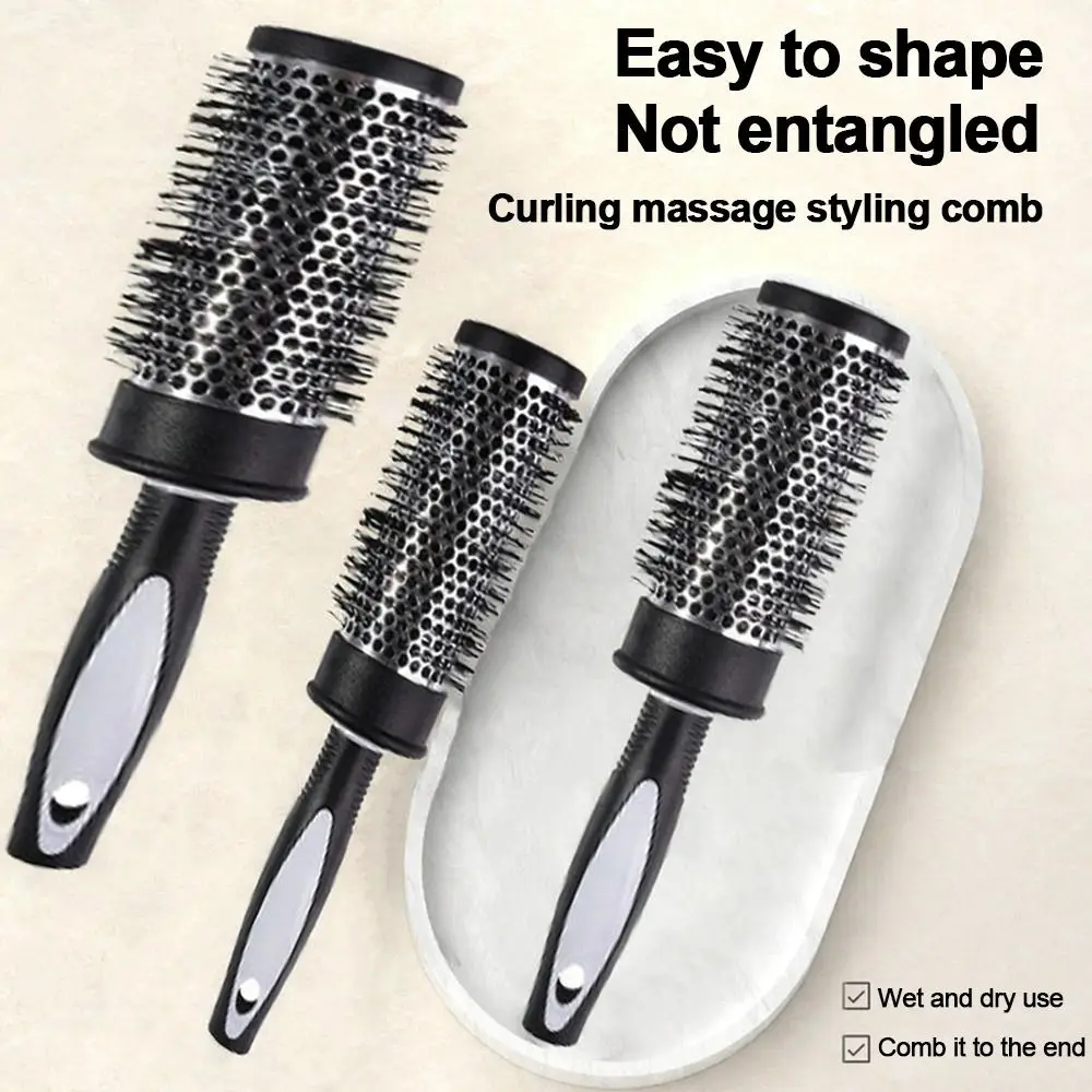 Useful Anti Static Styling Hair Brush Quick Curls Wet Dry Dual Use Curling Roller Comb Damage Free Round Barrel Comb Salon Use