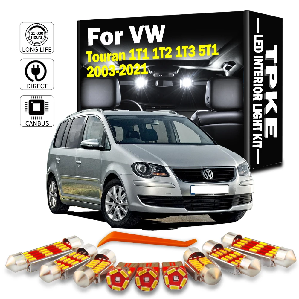 TPKE Canbus LED Interior Light Kit For VW Volkswagen Touran 1T1 1T2 1T3 5T1 2003-2018 2019 2020 2021 Vehicle Indoor Led Lamps