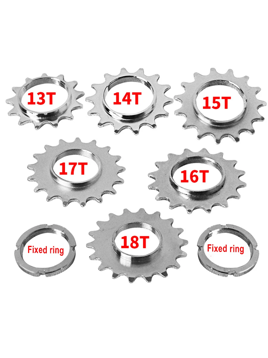 Fixie Bike Freewheel Sprocket Fixed Gear Ratchet, Single Speed Cassette, Fixed Ring, Bicycle Parts, 13T, 14T, 15T, 16T, 17T, 18T