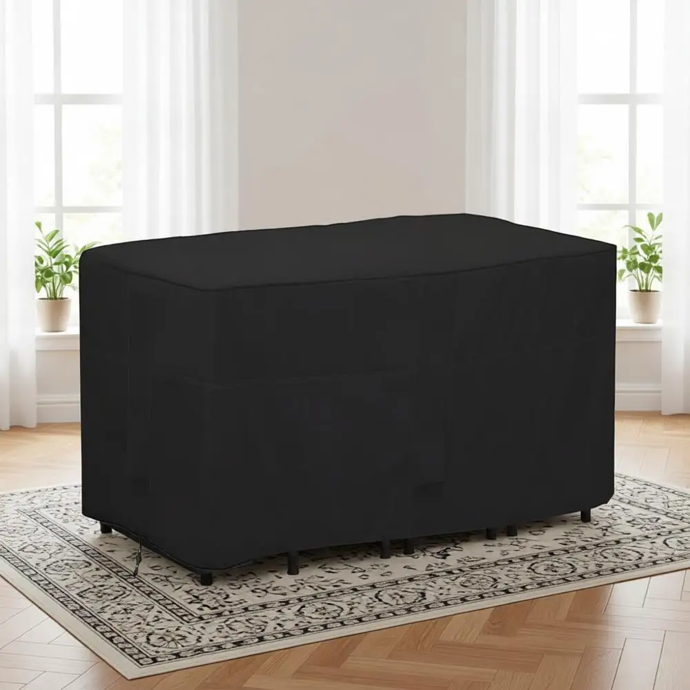 

Прочный водонепроницаемый чехол для обеденного гарнитура для улицы на 6 человек, высота столешницы барного типа, длина 76 дюймов