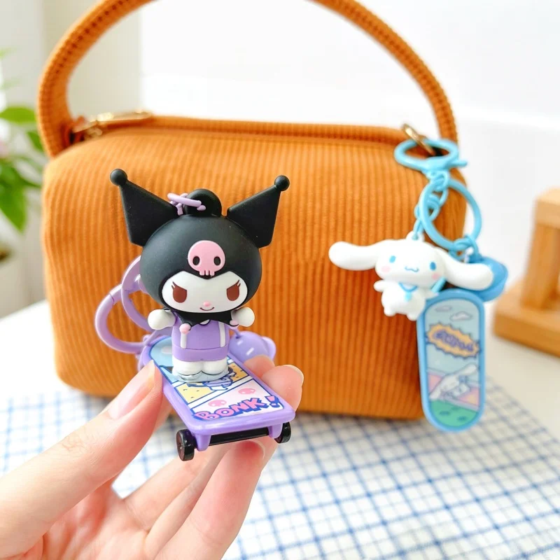Cute Couple Pendant Genuine Sports Time Series Skateboard Anime Figure Keychain for Car Key School Bag view 3