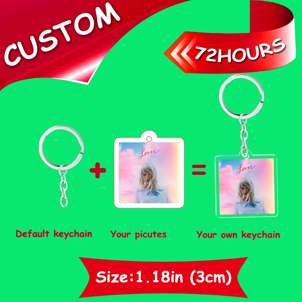 Custom Kpop Keychains Clear Acrylic Cartoon Photo Customized Anime Transparent Charm Personalized Key Rings For Funs Gift Merch