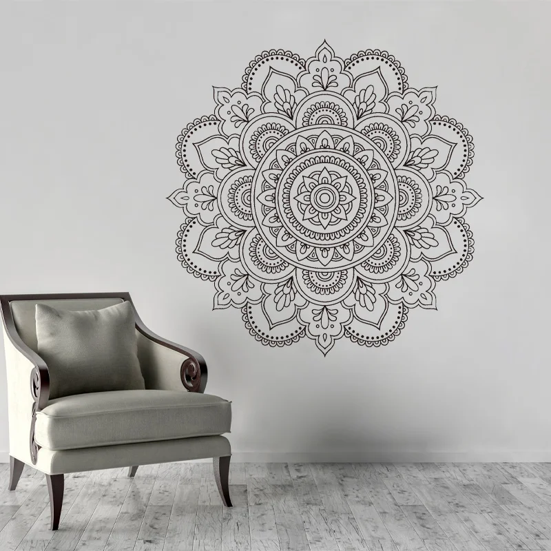 Large Size Mandala Decals Vinyl Home Decor for Living Room or Bedroom Wall Sticker Vinyl Indian Boho Style Murals Wallpaper A871