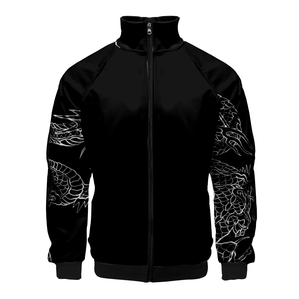 Coats Anime Dragon Cosplay Costume Hoodies 3D Printed Stand Collar Zipper Jacket Sportswear Sweatshirt