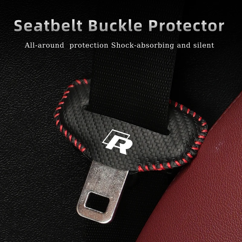 2/5pcs Car Seat Belt Buckle Anti-scratch Protector Cover For VW Scirocco Polo T5 Passat b6 Golf Tiguan Jetta T-ROC CC Beetle GTI