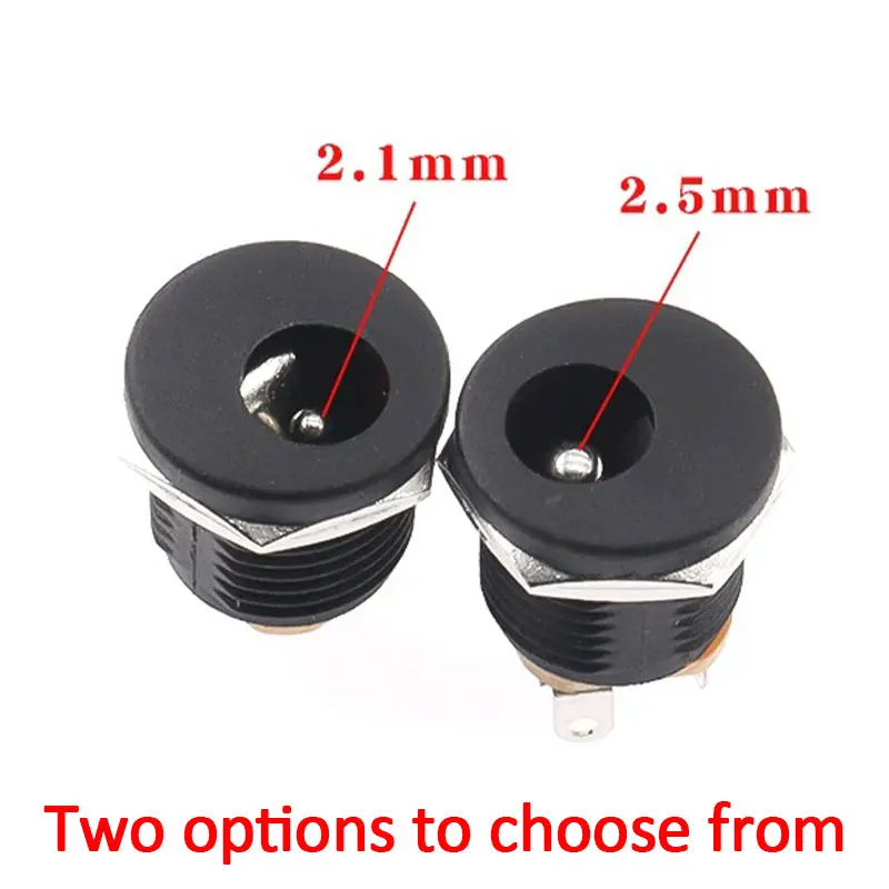 

10pcs DC Power Supply Connector Female Panel Mount Jack Socket 2Terminal Types 5.5x2.5 5.5x2.1 Barrel Connector Plug Adapter