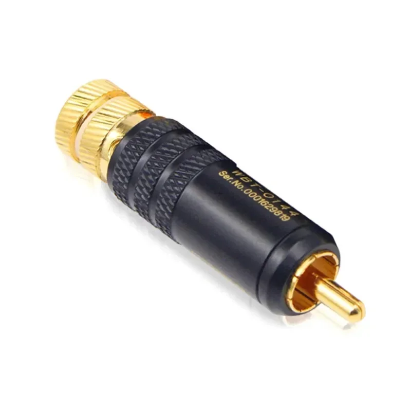 RCA Connector Plug Male Headphone Terminal Gold Plated Copper WBT-0144 With Screw Locking For Soldering Audio Video Cable