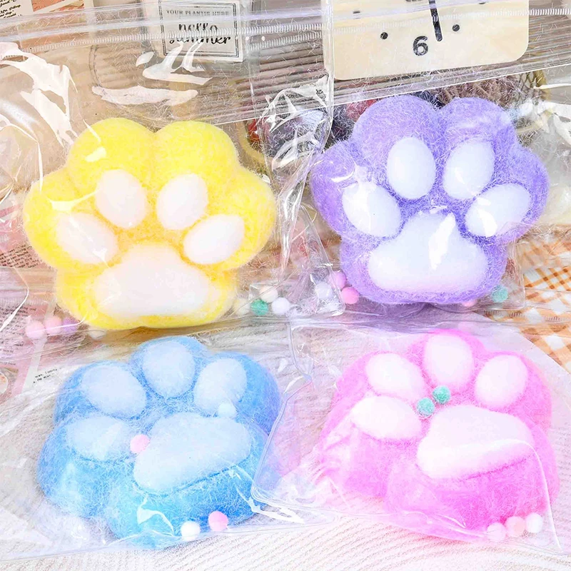 Cute Ultra-large Kawaii Plush 12cm Cat Paw With Flocking Mochi Taba Squishy New Fidget Toy Birthday Party Gift