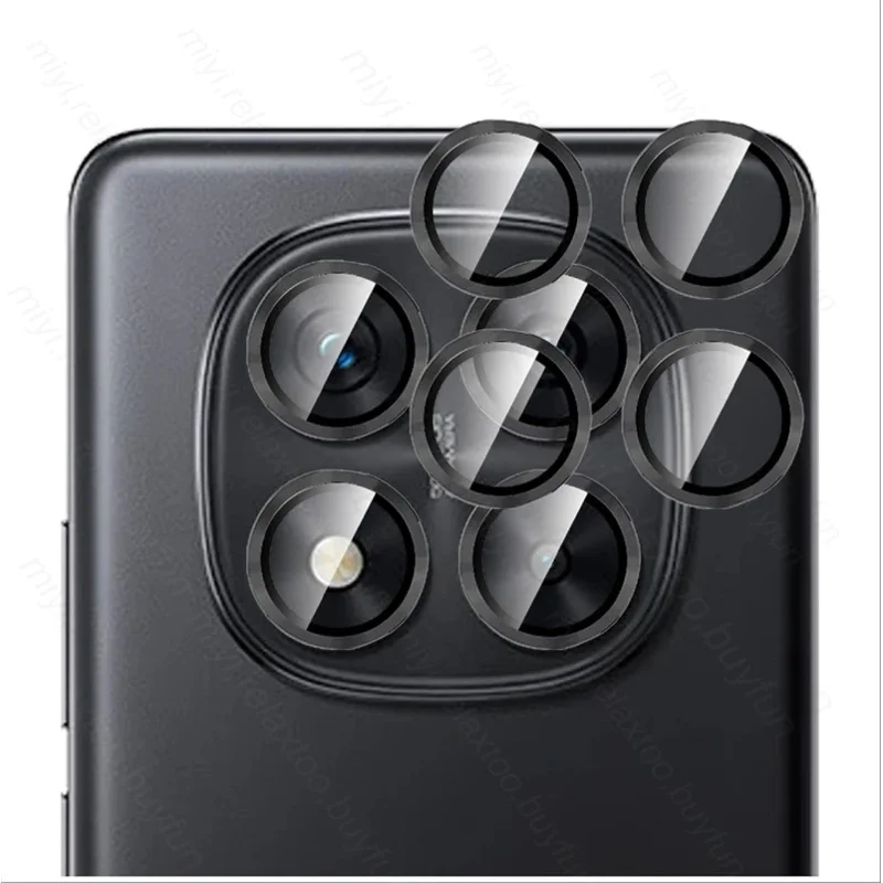 

Curved Camera Protector Tempered Glass Case For Redmi Note14 Note 14 Pro Metal Ring Protective Cap