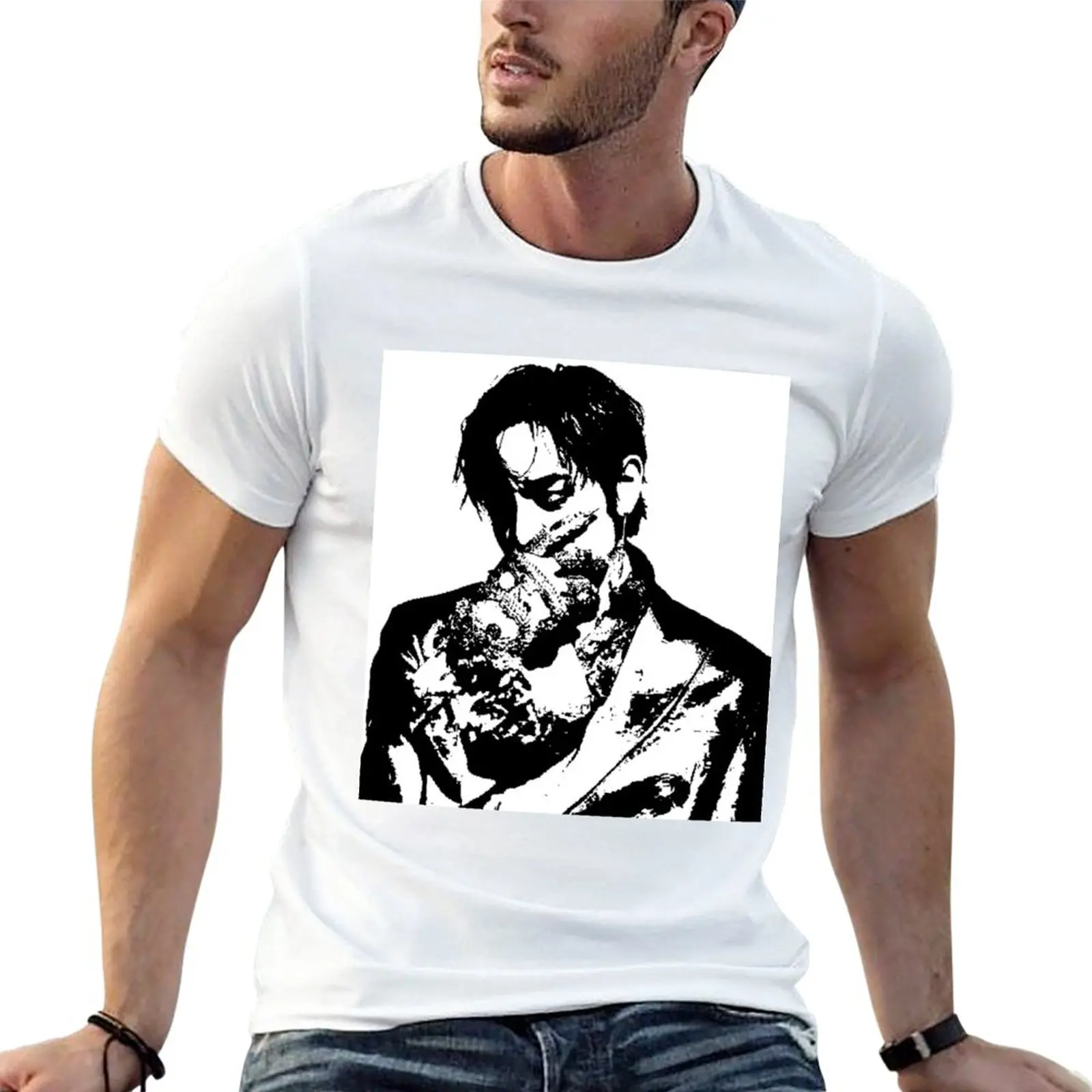 

New Dpr Ian (Christian Yu) Stencil T-Shirt plus size clothes street wear affliction shirts tee shirts for men