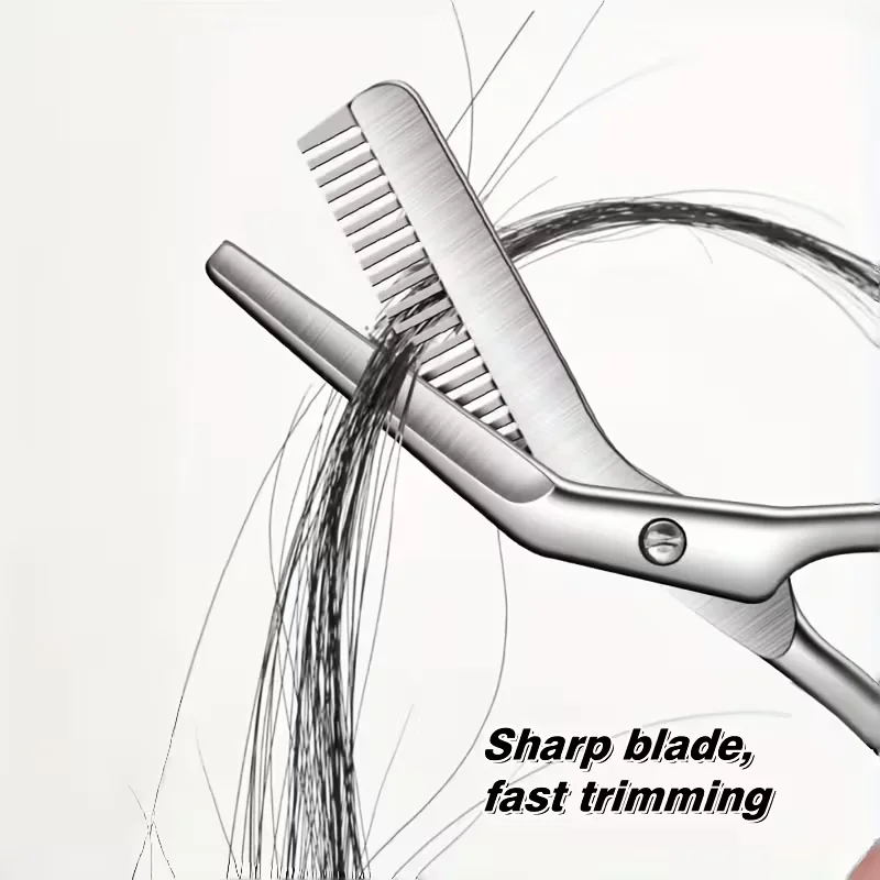 1Pc Stainless Steel Mirror-Finish Eyebrow Scissors with Built-in Brow Comb, Trimming Tool for Men & Women