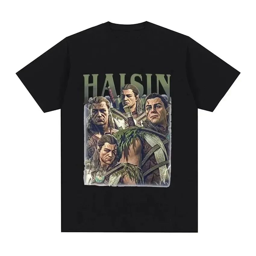 Retro Astarion Halsin Baldurs Gate 3 Men Fashion Oversized T-shirts Clothes Women Print Tee Cotton T Shirt Short Sleeve T Shirt