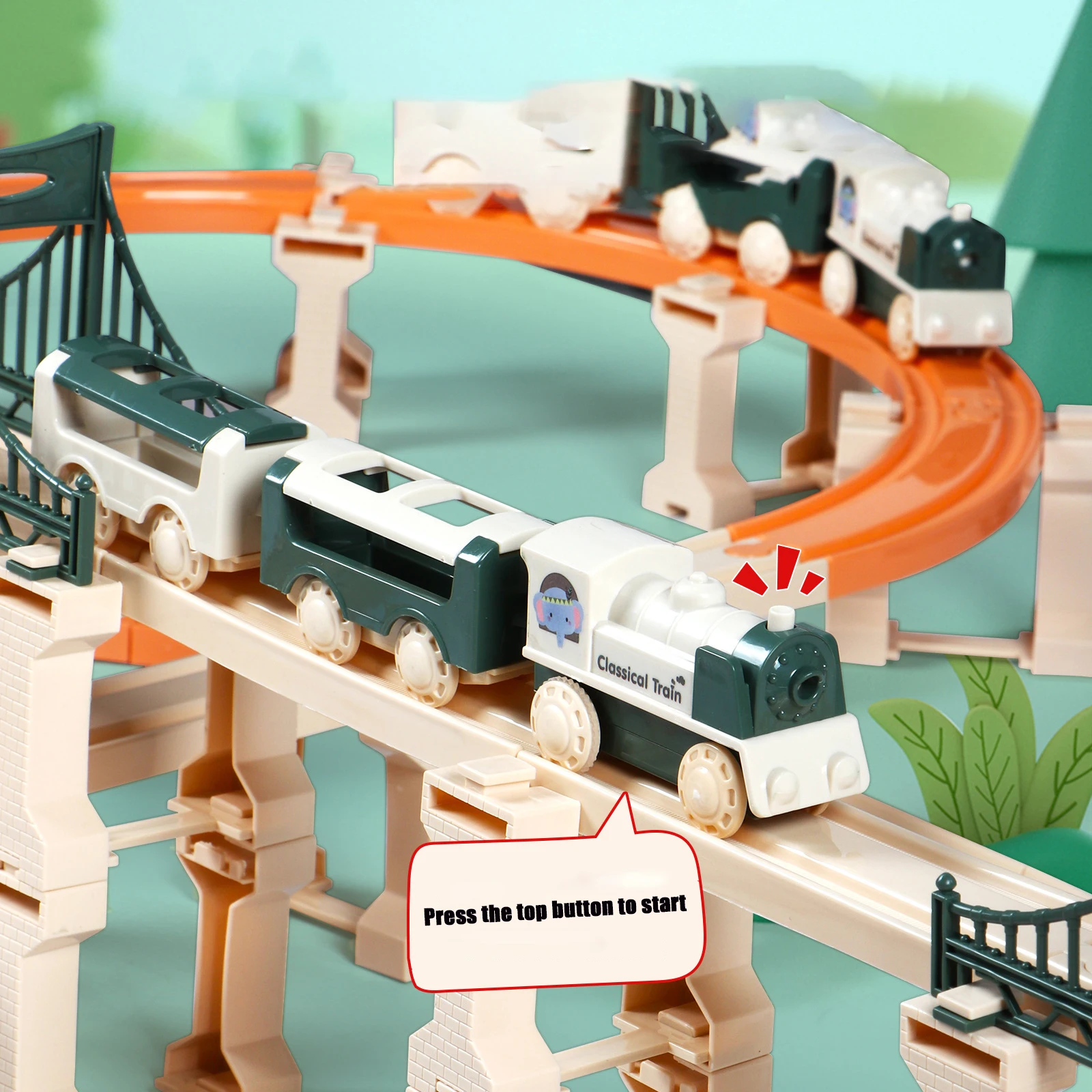 DIY Electric Assembly Rail Car Toy Set Puzzle Versatile Block Assembly Small Train Track  Educational Toy for Children