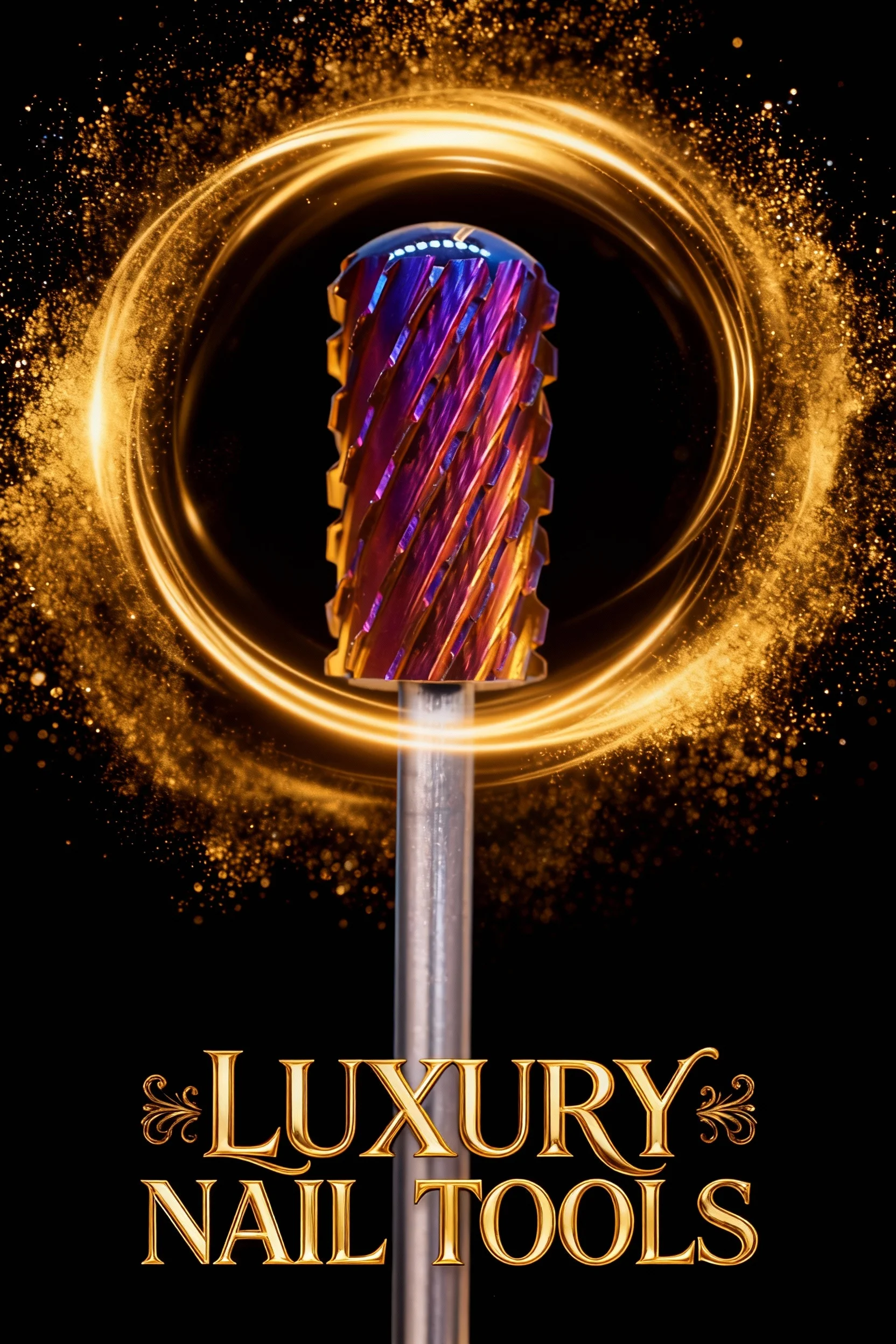 RolinStar – foret à ongles violet à deux mains, grand baril rond en carbure, foret à ongles et meilleur dissolvant pour la poudre et