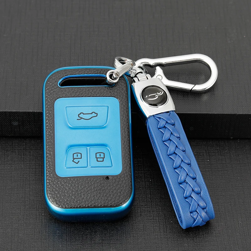 Leather TPU Car Smart Key Case Cover for Chery Arrizo Tiggo 3 5X 4 8 Glx 7 2019 2020 Shell Bag Protector Keychain Accessories