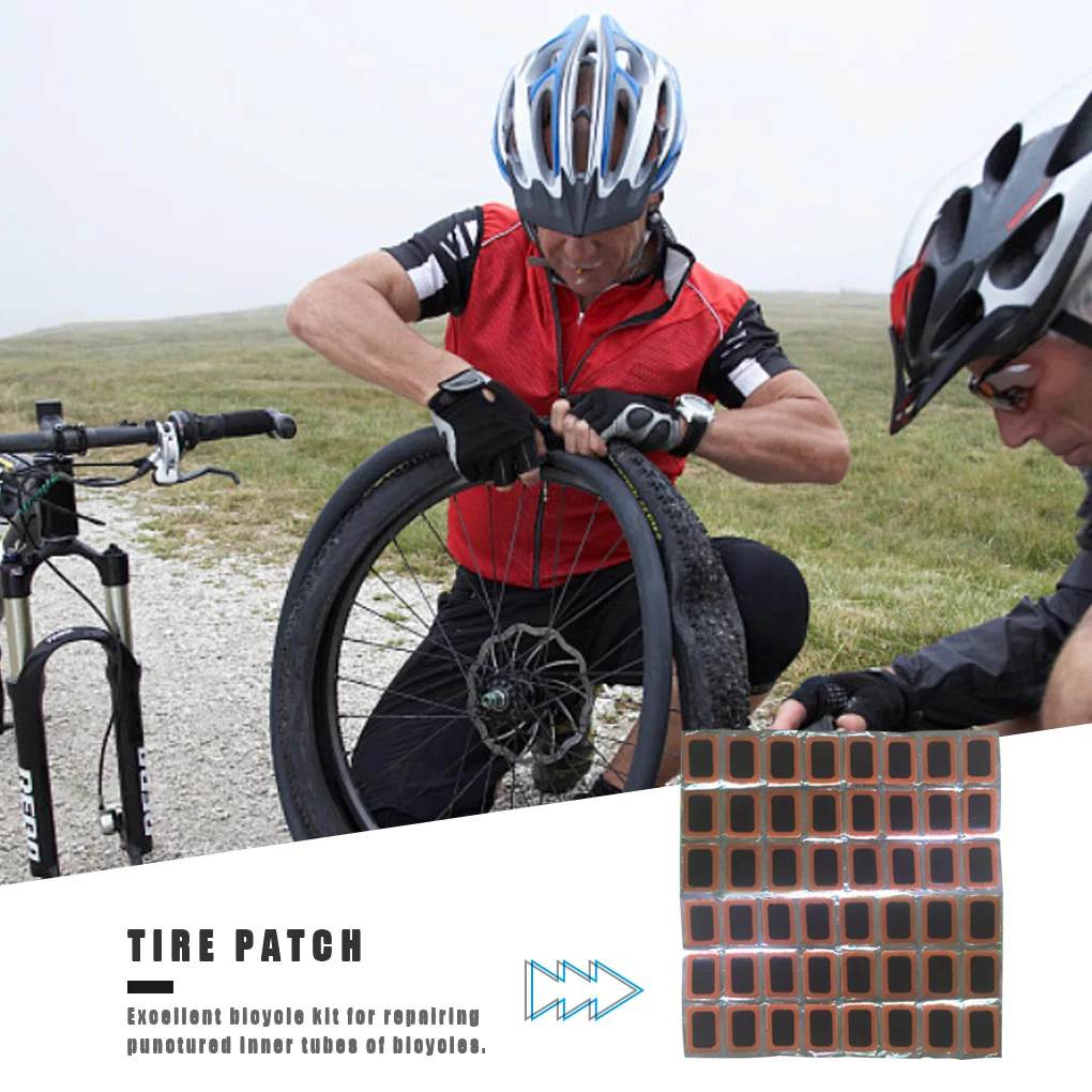 48 Pcs/set Tire Repair Patch Inner Tube Puncture Rubber Patches Glue Set Bike Tyre Repair Kit Bicycle Repair Tools Accessory